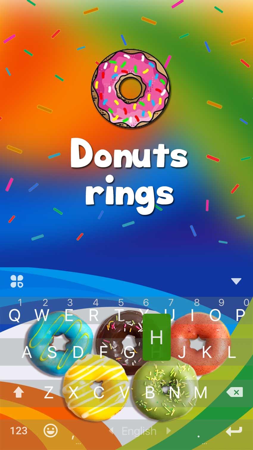 Android application DonutsRings iKeyboard Theme screenshort