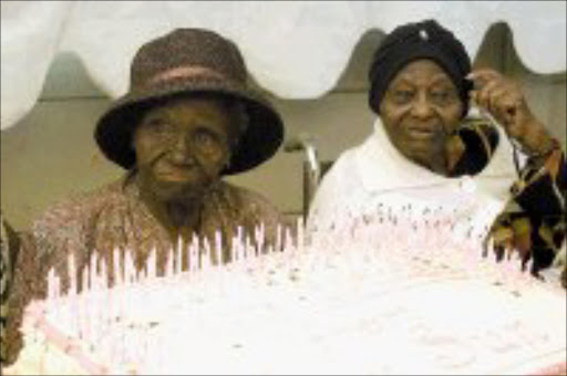 100 YEARS: Ethel Nembula and Dora Uys. Pic. Peter Mogaki. © Sowetan.
