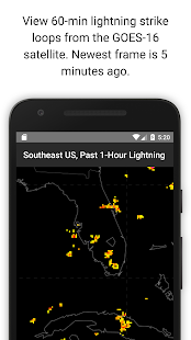 Lightning Map - GOES-16 Near Real-Time Lightning screenshot for Android