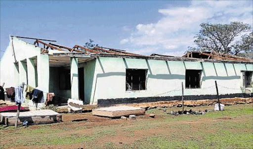 DAMAGED: This house in Osborne village in Mount Frere was among nearly 40 houses whose rooftops were ripped off by a hailstorm accompanied by strong winds which hit the area on Saturday leaving at least five families homeless