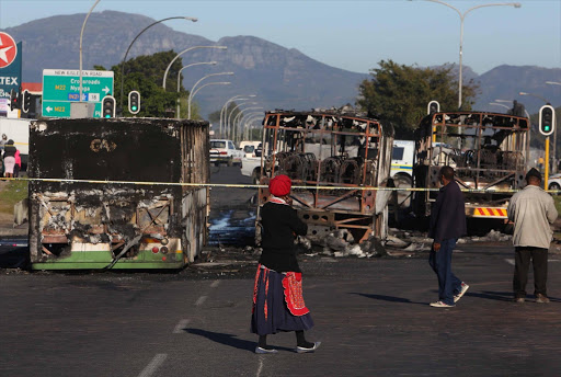 Golden Arrow buses were torched in protest action 1 September 2014