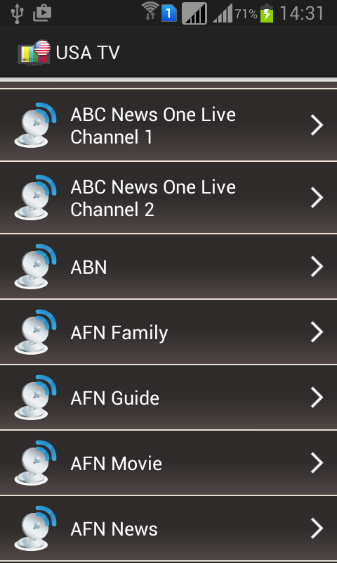 Android application USA TV Channels Online screenshort