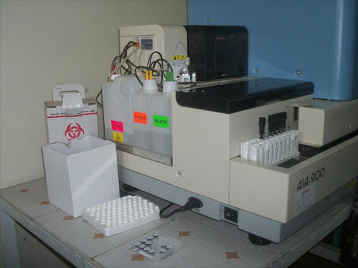 An Immuno Chemistry Machine purchased at the Meru Refferal Hospital that is currently being used to detect cancer markers. Media - Image - Photo Desk Date: Nov 12 2015