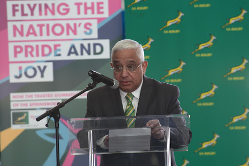 Mark Alexander (SARU deputy president) during the SA Rugby and FlySafair media briefing at O.R. Tambo International Airport on March 29, 2017 in Johannesburg, South Africa.