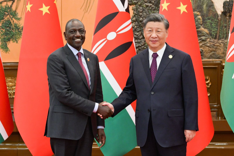 President William Ruto and China President Xi Jinping during a bilateral meeting in Beijing, China on October 18, 2023