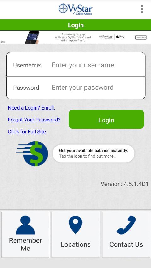 Android application VyStar Mobile screenshort
