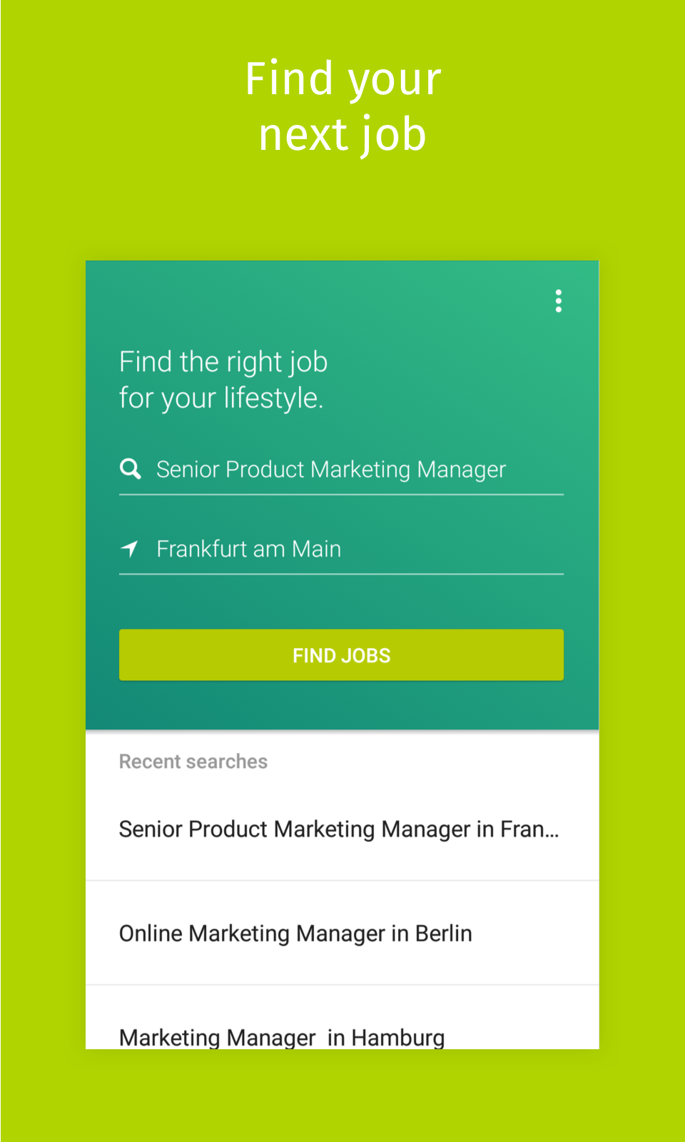 Android application XING Jobs screenshort