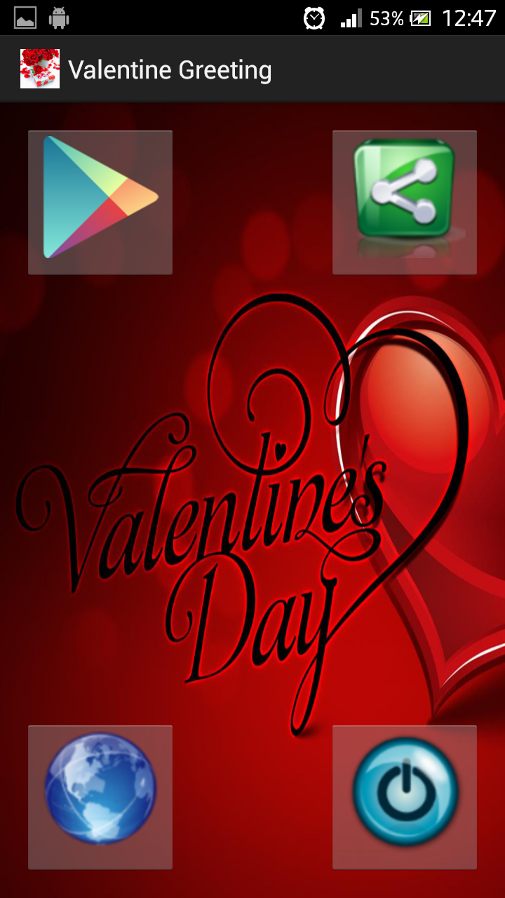 Android application Valentine Greeting screenshort