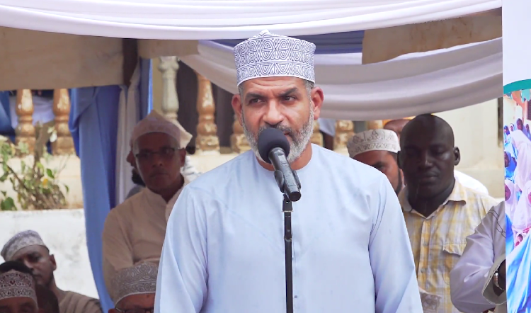 Mombasa Governor Abdulswamad Nassir speaking at a fundraiser for orphans at Malindi Islamic Center and Orphanage in Kilifi on March 31, 2024.