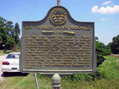 4.2 mi. In this area stood the home of Charles James McDonald, elected Governor of Georgia in 1839 and 1841. "Fearless and guided by practical wisdom and integrity," he was Solicitor-general of...