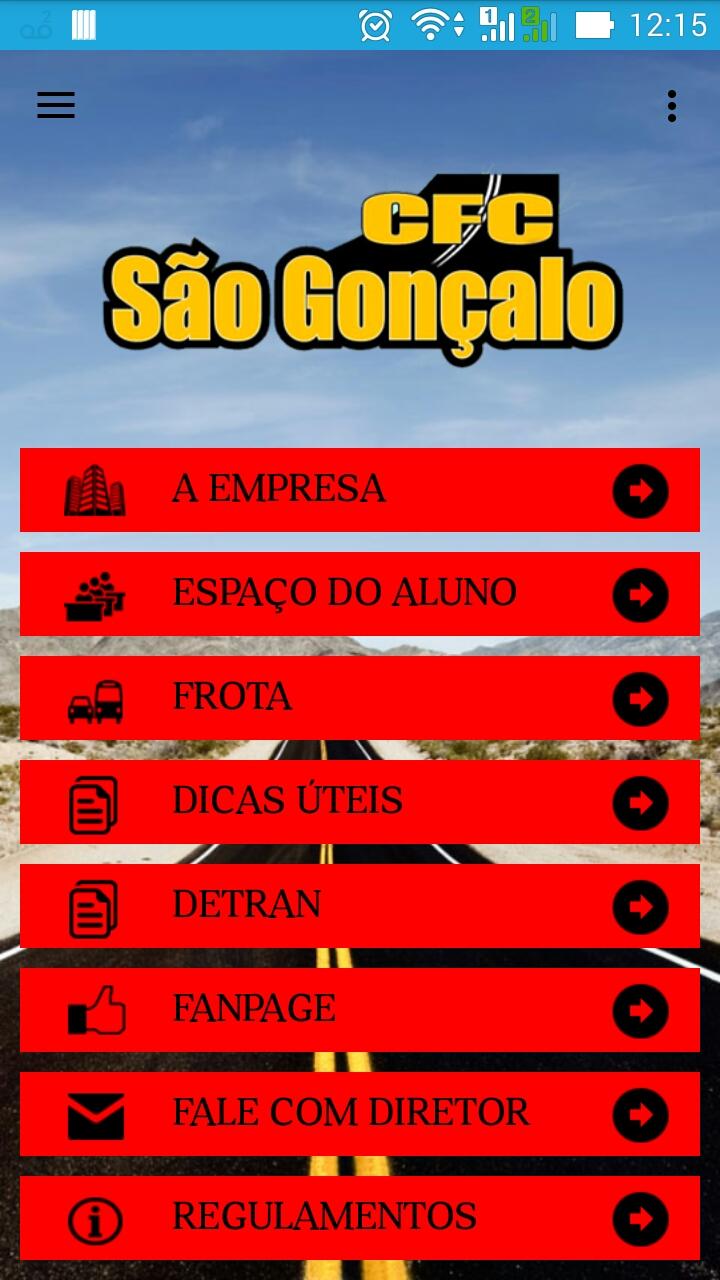 Android application CFC SÃO GONÇALO screenshort