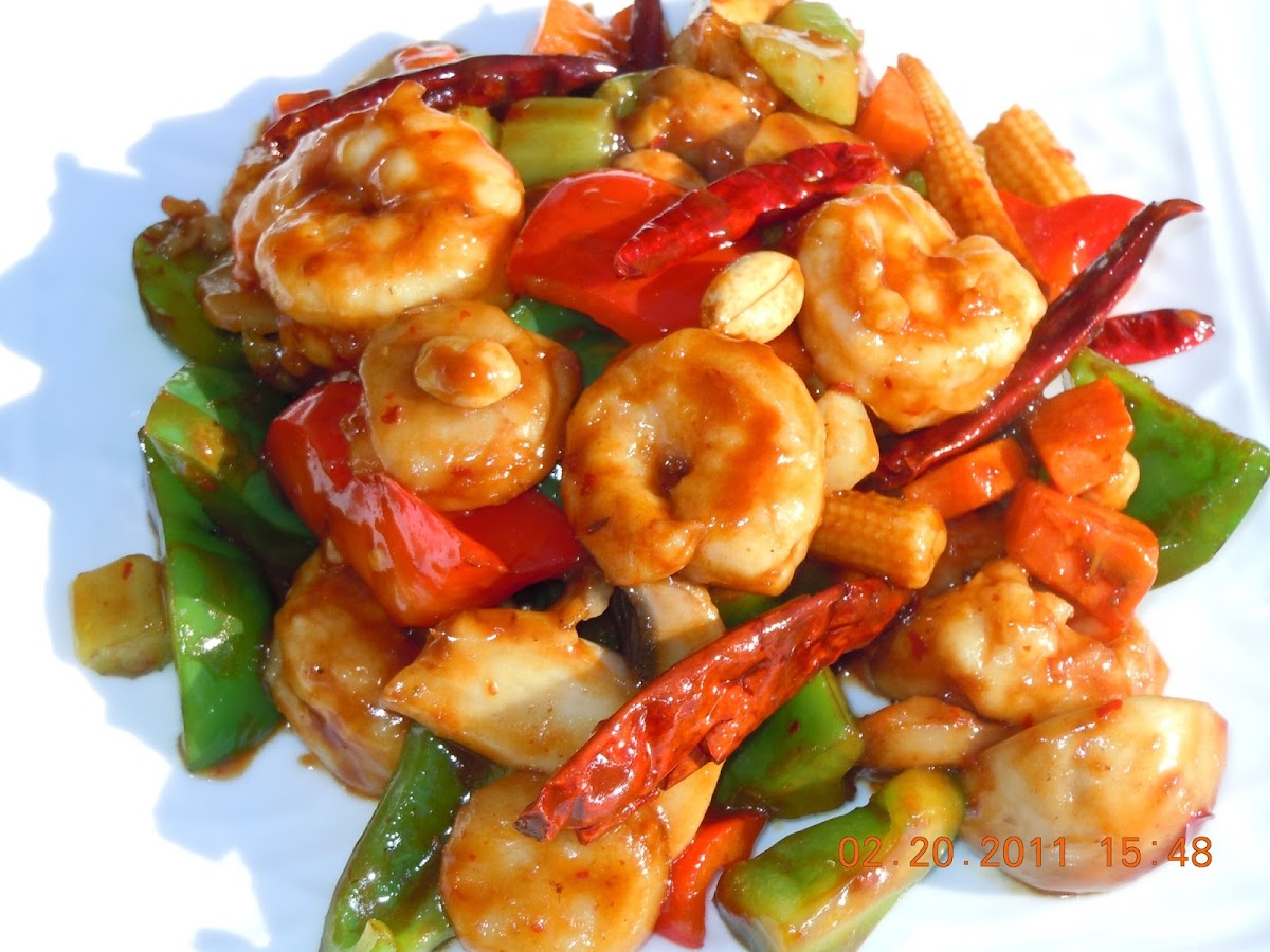 Kung pop shrimp w peanuts