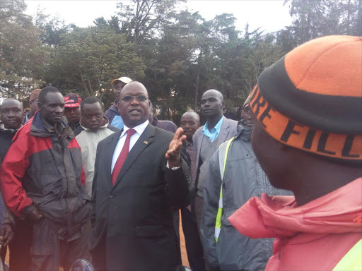 Former IG of Police David Kimaiyo addresses boda boda operators in Iten on November 26, 2017. /STEPHEN RUTTO