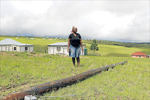 FEBRUARY 25, 2017, Nontyantyambo Luzipho of Hilihili village in Ngqamakhwe says her village has been struggling without electricity and they've been promised many times. Picture: MICHAEL PINYANA © DAILY DISPATCH
