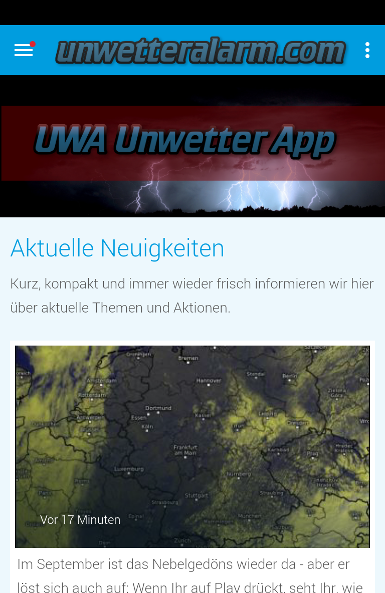 Android application Unwetteralarm Deutschland screenshort