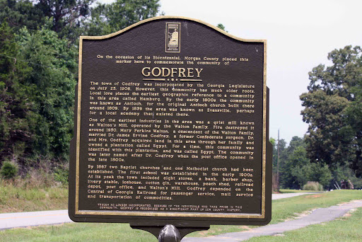 The town of Godfrey was incorporated by the Georgia Legislature on July 25, 1906. However, this community has much older roots. Local lore places the earliest geographic reference to a community...