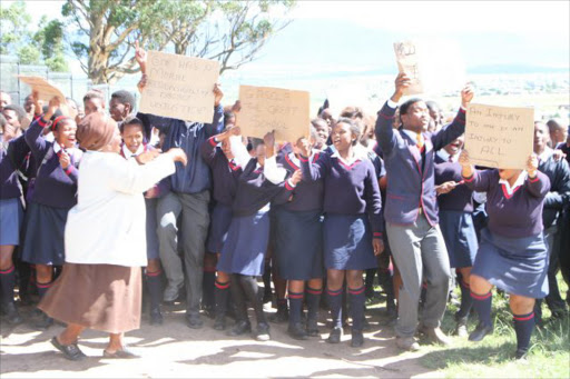 NOT FAIR: Distruntled pupils and parents of Gasela High are fighting back after losing their transport Picture: BHONGO JACOB