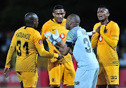 Willard Katsande, Mario Booysen, Itumeleng Khune and Siyabonga Ngezana of Kaizer Chiefs during the Absa Premiership 2018/19 match between Free State Stars and Kaizer Chief at Goble Park Stadium, Bethlehemon 18 September 2018.