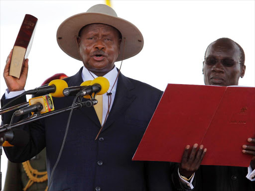 Uganda's President Yoweri Museveni takes Oath of Office./file