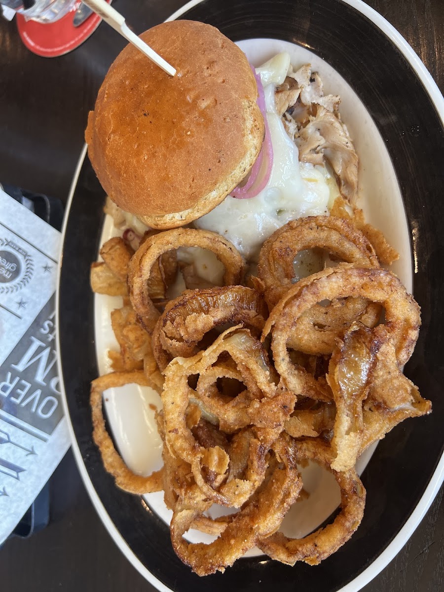 Turkey melt with onion rings