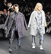 MODEL BEHAVIOUR: Ben Stiller and Owen Wilson on the catwalk of the Valentino show during Paris Fashion Week to announce a sequel to 'Zoolander'