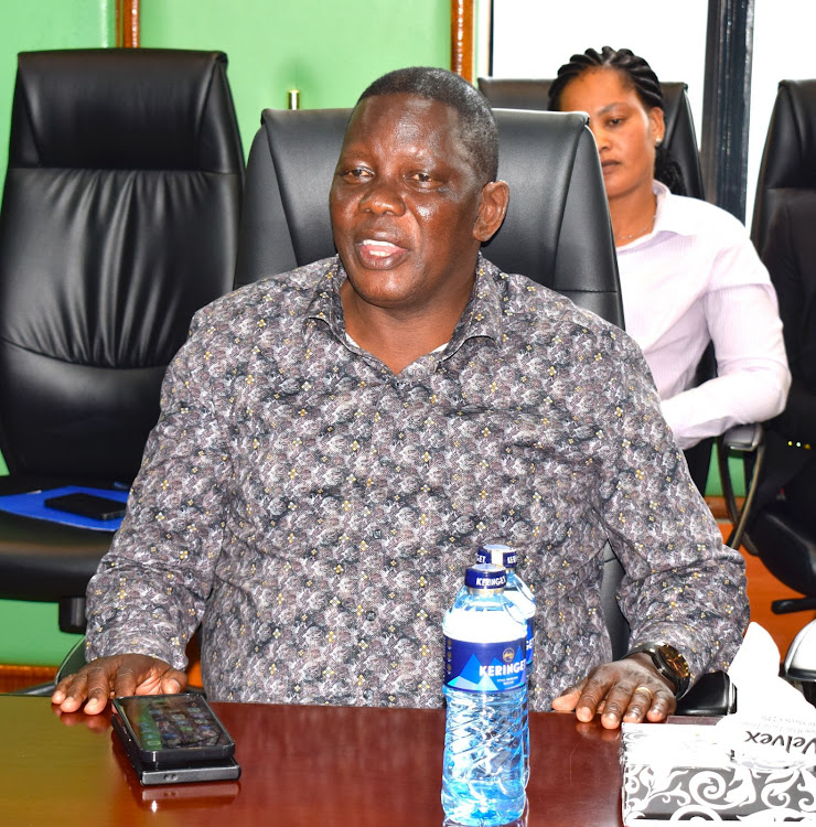 The National Assembly Departmental Committee on Health Chairperson Robert Pukose during a fact finding visit to the Pharmacy and Poisons Board offices on April 22, 2024
