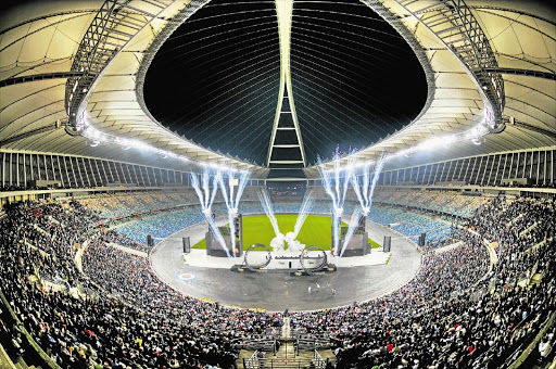 An aerial view of Moses Mabhida Stadium in Durban.