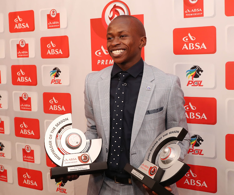 Siphesihle Ndlovu, Absa Premiership Young Player of the Season and Absa Premiership Midfielder of the Season during the 2017/18 PSL Awards at the Sandton Convention Centre, Johannesburg on May 29 2018.