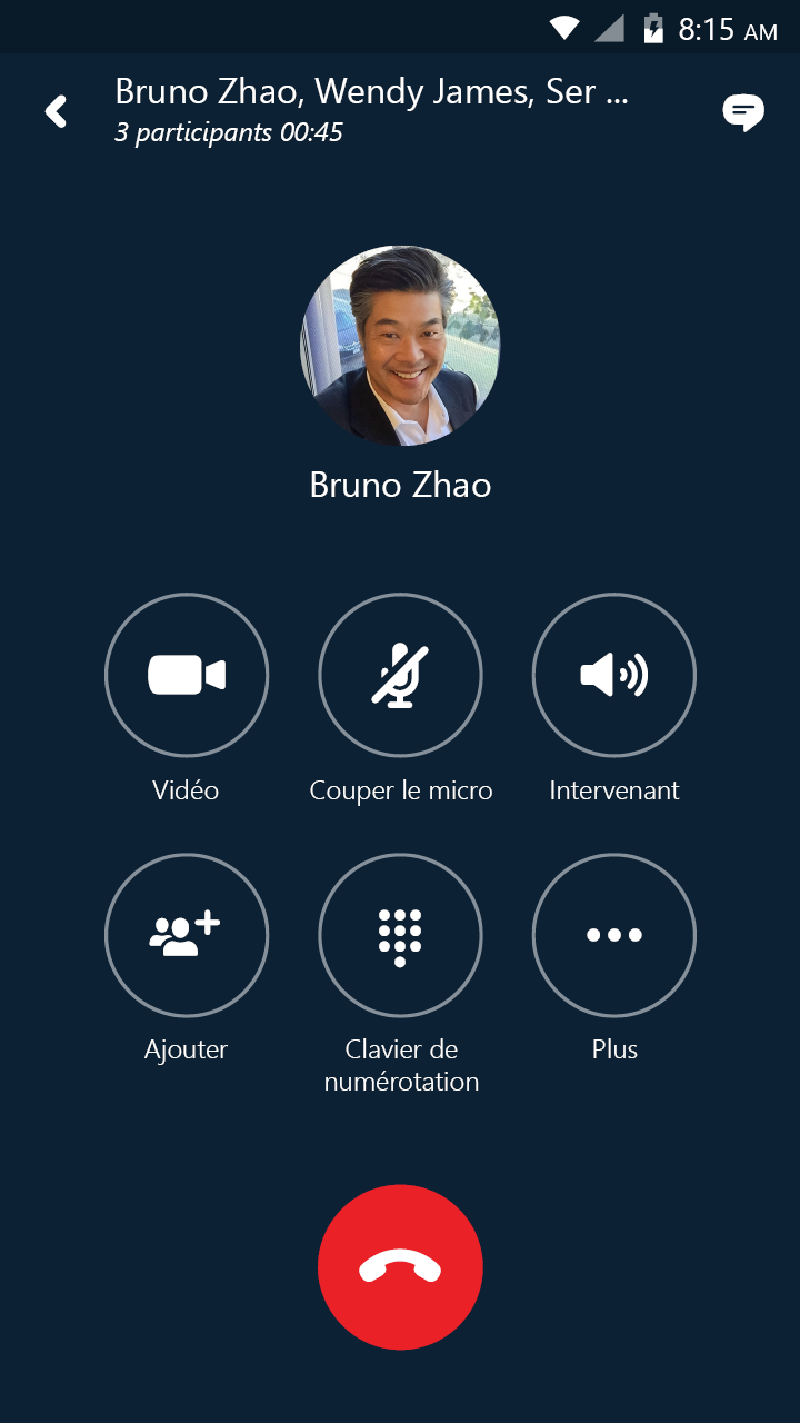 Android application Skype for Business for Android screenshort