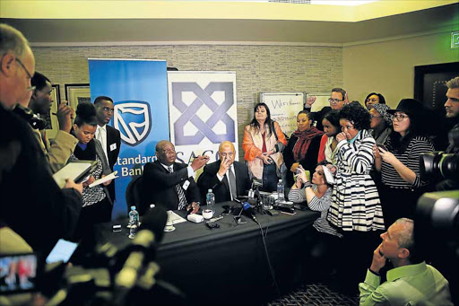 CHALLENGING TIMES: Finance Minister Pravin Gordhan addresses the SA Chamber of Commerce and Industry at The Hyatt Hotel in Rosebank, Johannesburg, yesterday, where he fielded questions from the media after giving a speech Picture: ALON SKUY/THE TIMES