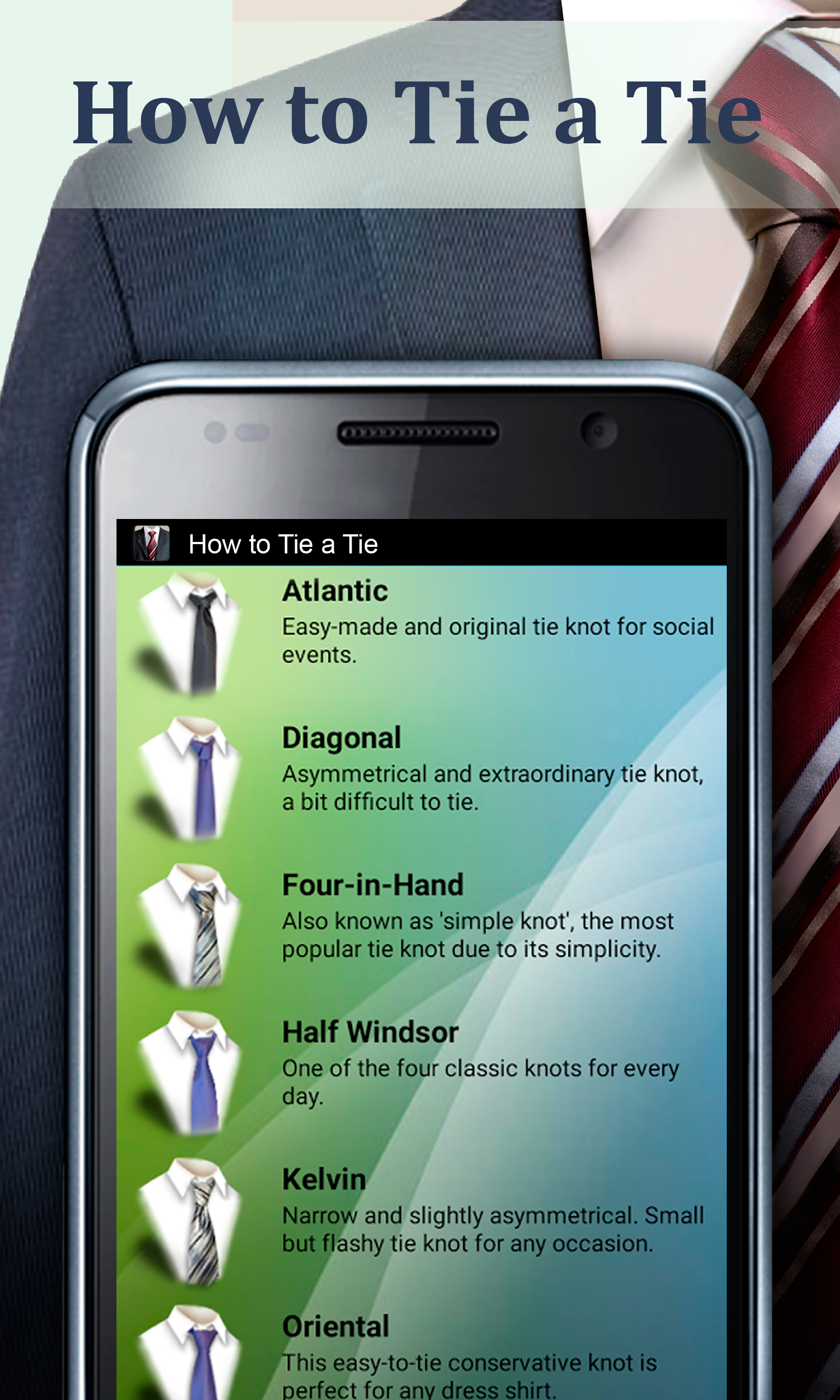 Android application How to Tie a Tie screenshort