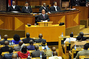 President Jacob Zuma delivering his 2012 State of the Nation Address Speech at the joint sitting of parliament in Cape Town.