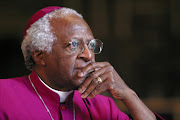 Archbishop Desmond Tutu seated in the church at the TRC's last church service held on Pretoria, South Africa, on 21 March 2003.