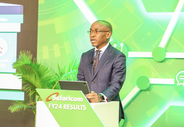 Safaricom CEO Peter Ndegwa during the unveiling of the company results on Thursday, May 9, 2024.