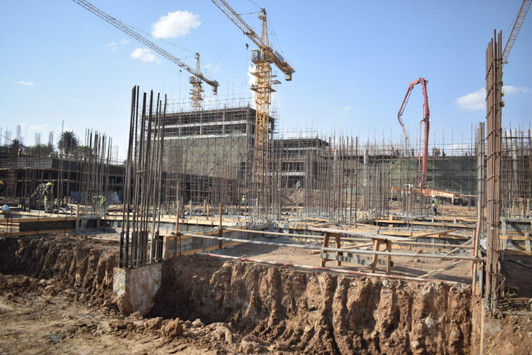 Construction works on 1,900 units at Jevanjee estate, formerly known as Bachelor Quarters with 81 houses, on September 28, 2021