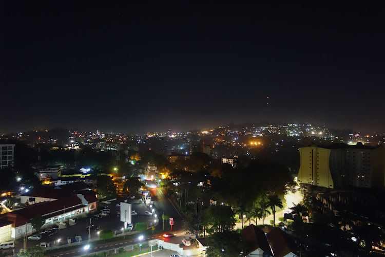 A night view of the city of Kampala, Uganda.