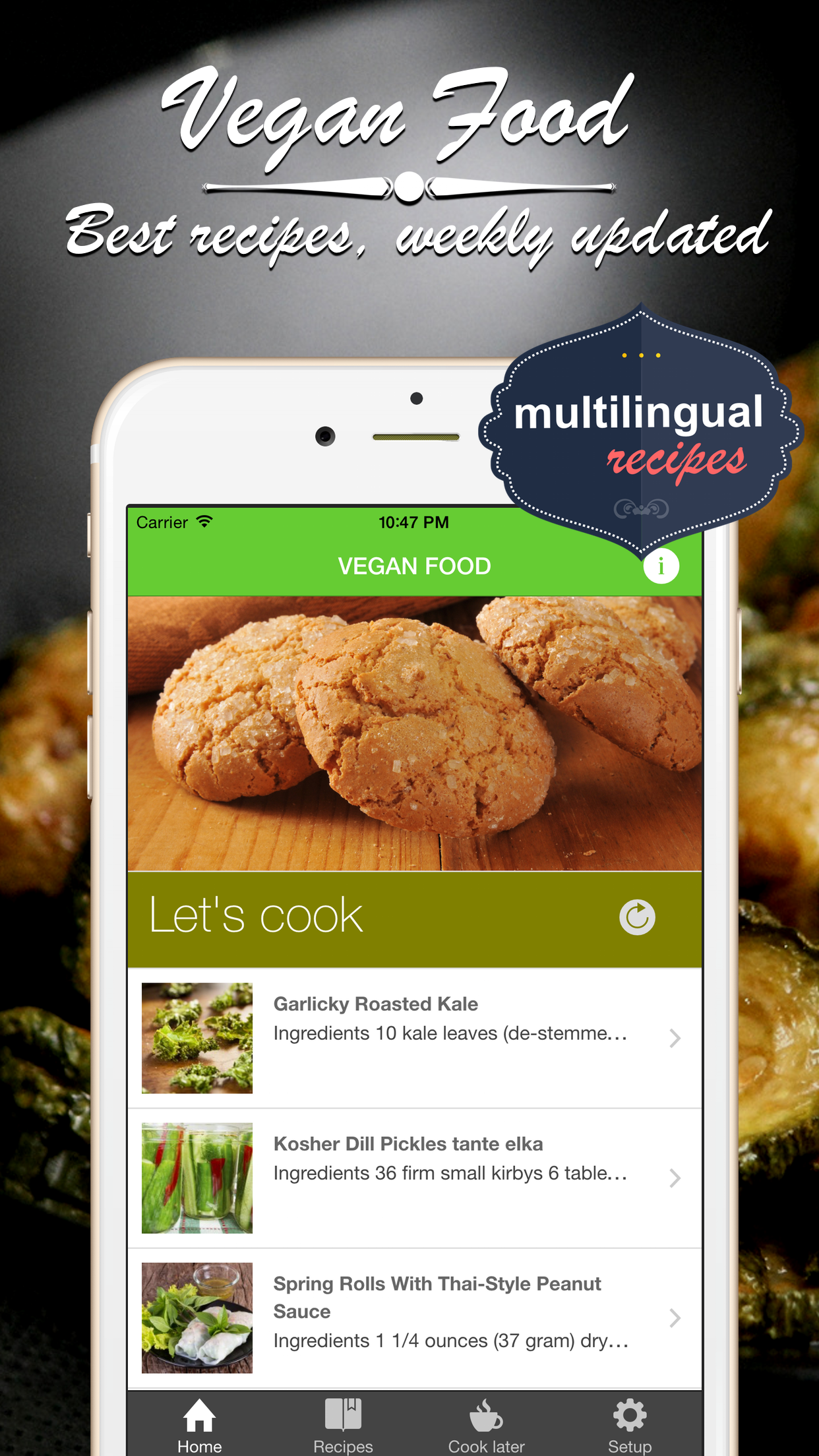 Android application Vegan food cuisine recipes screenshort