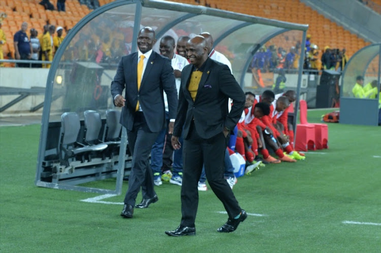 Steve Komphela and Vina Maphosa during the Absa Premiership match between Kaizer Chiefs and Free State Stars at FNB Stadium on February 07, 2017 in Johannesburg.
