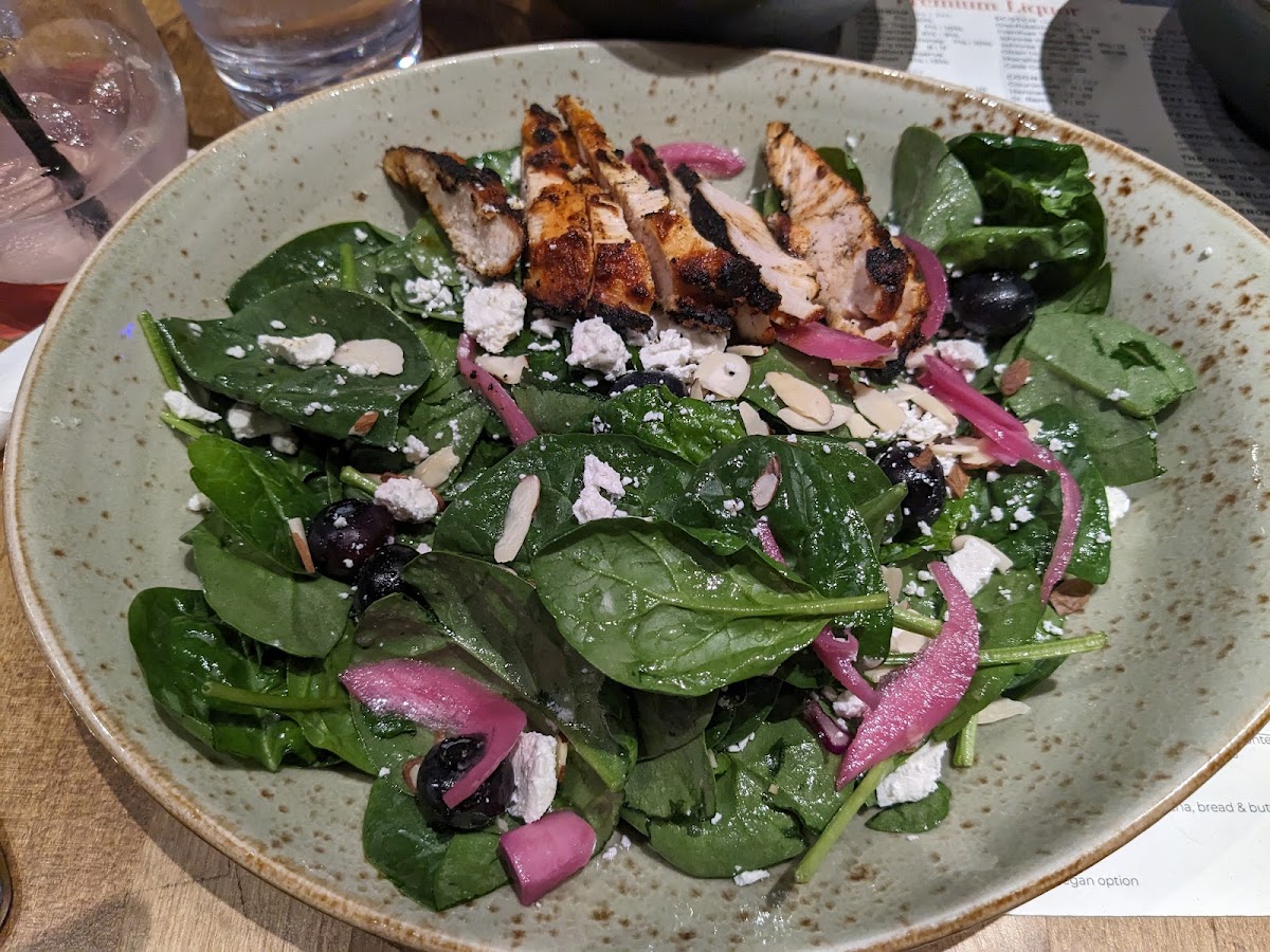 Blueberry Spinach Salad with Cajun Chicken