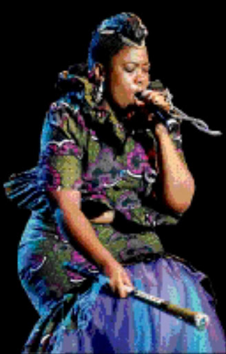 Well known artist Thandiswa Mazwai entertained fans during the 2009 Durban MTN Jazz Festival promised to dazzle jazz lovers with a line-up. Pic: Rajesh Jantilal. Circa 2009. © Sowetan.
