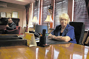 Annette Combrink, the new DA mayor of Tlokwe Municipality, at the mayoral desk. File photo.