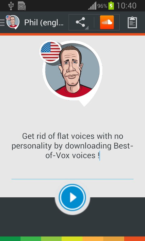 Android application Phil TTS voice (English US) screenshort