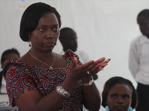 Narc-K leader Martha Karua at a past meeting. /FILE