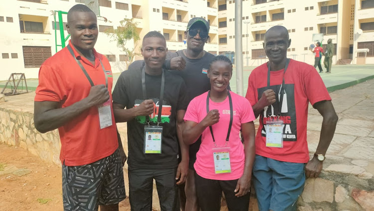 L-R: Peter Abuti, Vincent Alloys, Edwin Okongo, Amina Martha and coach John Waweru