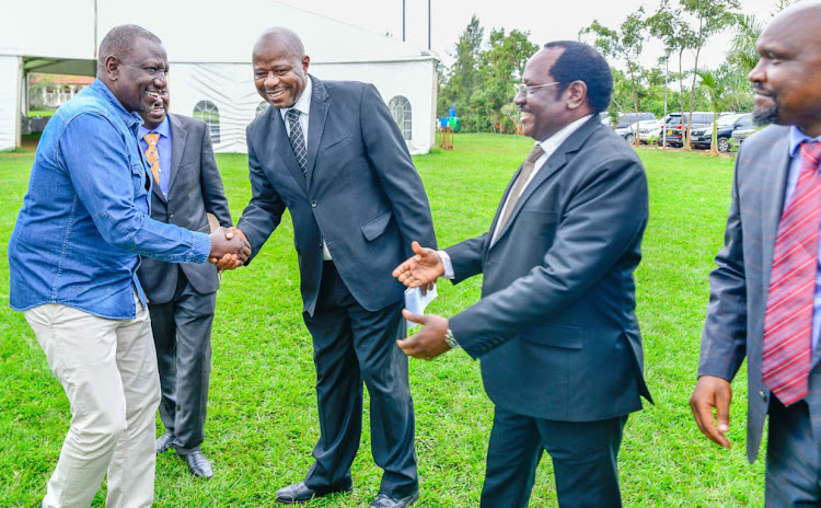 Deputy President William Ruto meets university dons during the signing of a charter with the UDA economic team at Karen, Nairobi, on Monday, June13.