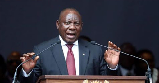 President Cyril Ramaphosa delivers the eulogy at the funeral of Winnie Madikizela-Mandela at the Orlando stadium in Soweto, South Africa April 14, 2018. Picture: REUTERS/Mike Hutchings