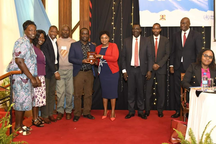 Health CS Susan Wafula awards 13 counties that have been recognised for excellence in immunisation coverage in Nairobi on April 26, 2023