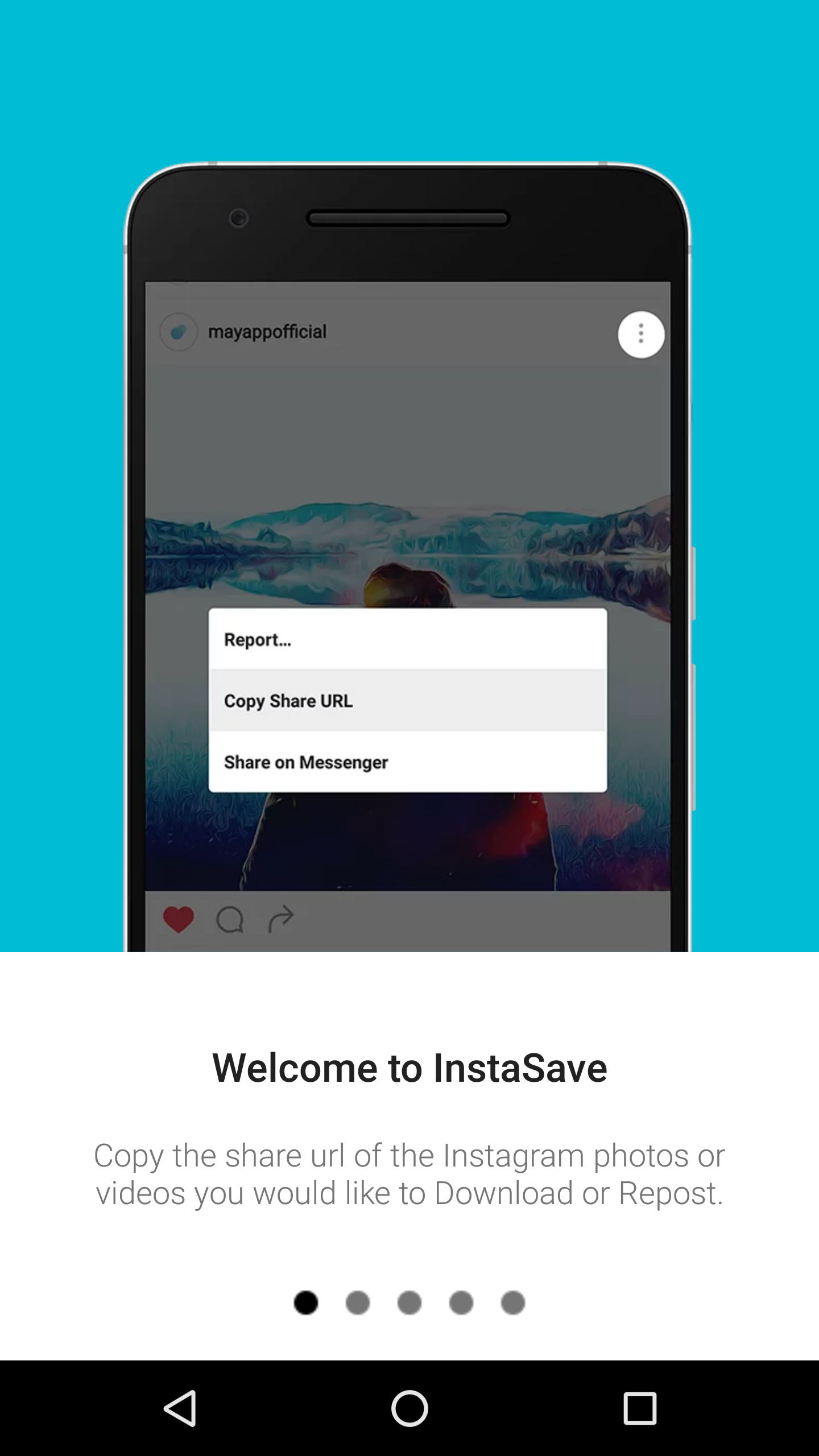 Android application Instasave-Instagram repost app screenshort