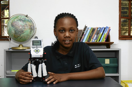 Karabo Matlali of Fourways has built and coded a mini robot using Lego pieces.