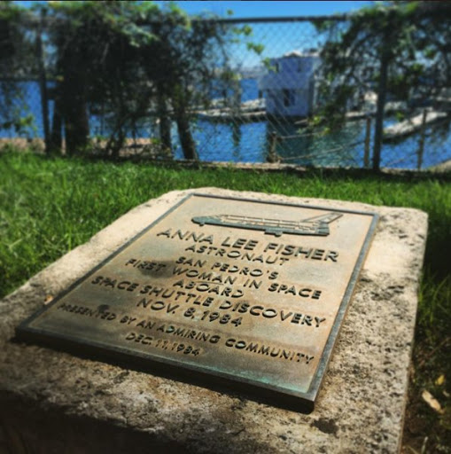  ANNA LEE FISHER ASTRONAUT  SAN PEDRO'S FIRST WOMAN IN SPACE ABOARD SPACE SHUTTLE DISCOVERY NOV 8, 1984  PRESENTED BY AN ADMIRING COMMUNITYDEC 11, 1984 Submitted by @MNBrownlee .